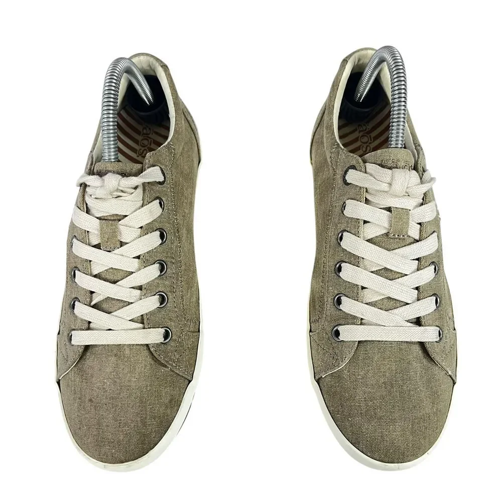 Taos Star Lace Up Canvas Beige Sneakers Shoes Size‎ 9.5